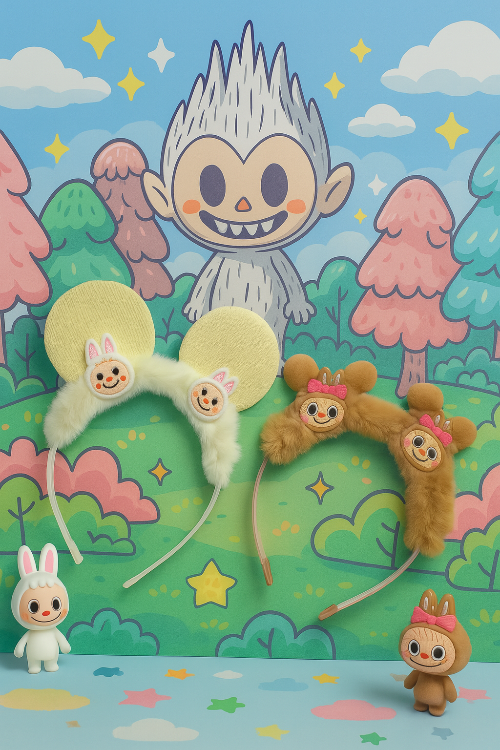 Labubu Plush Kids Hairband Set of 2 - Cute Headband for Girls and Kids