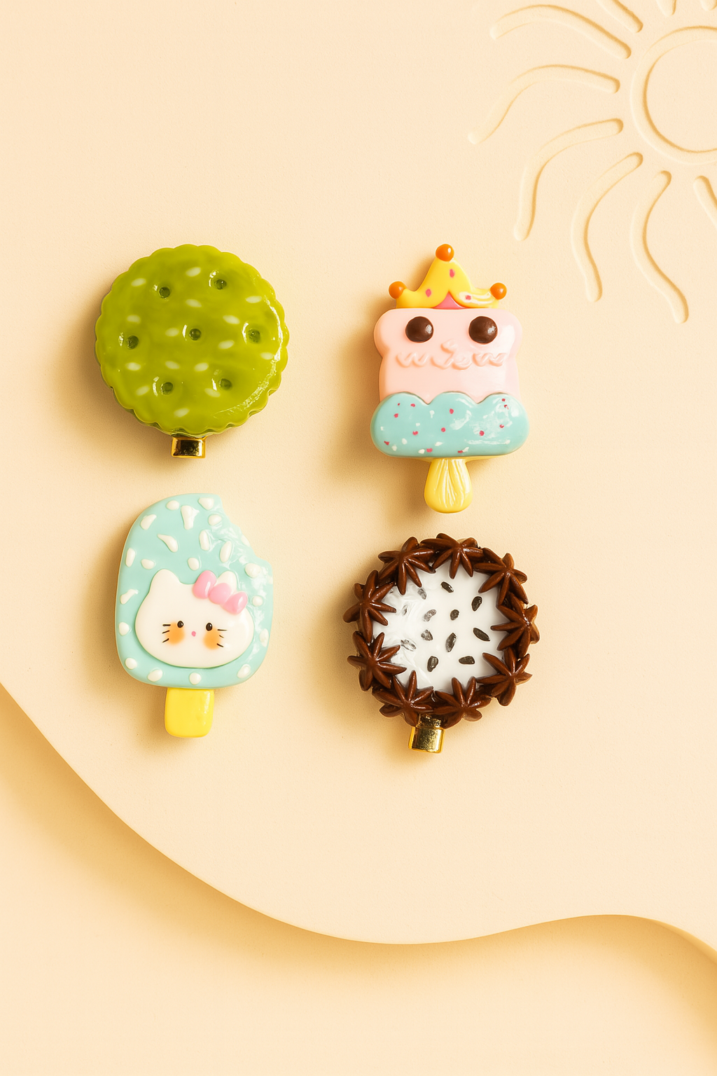 Whumies Set of 4 Cute Hair Clips for Girls – Party Hair Accessory for girls