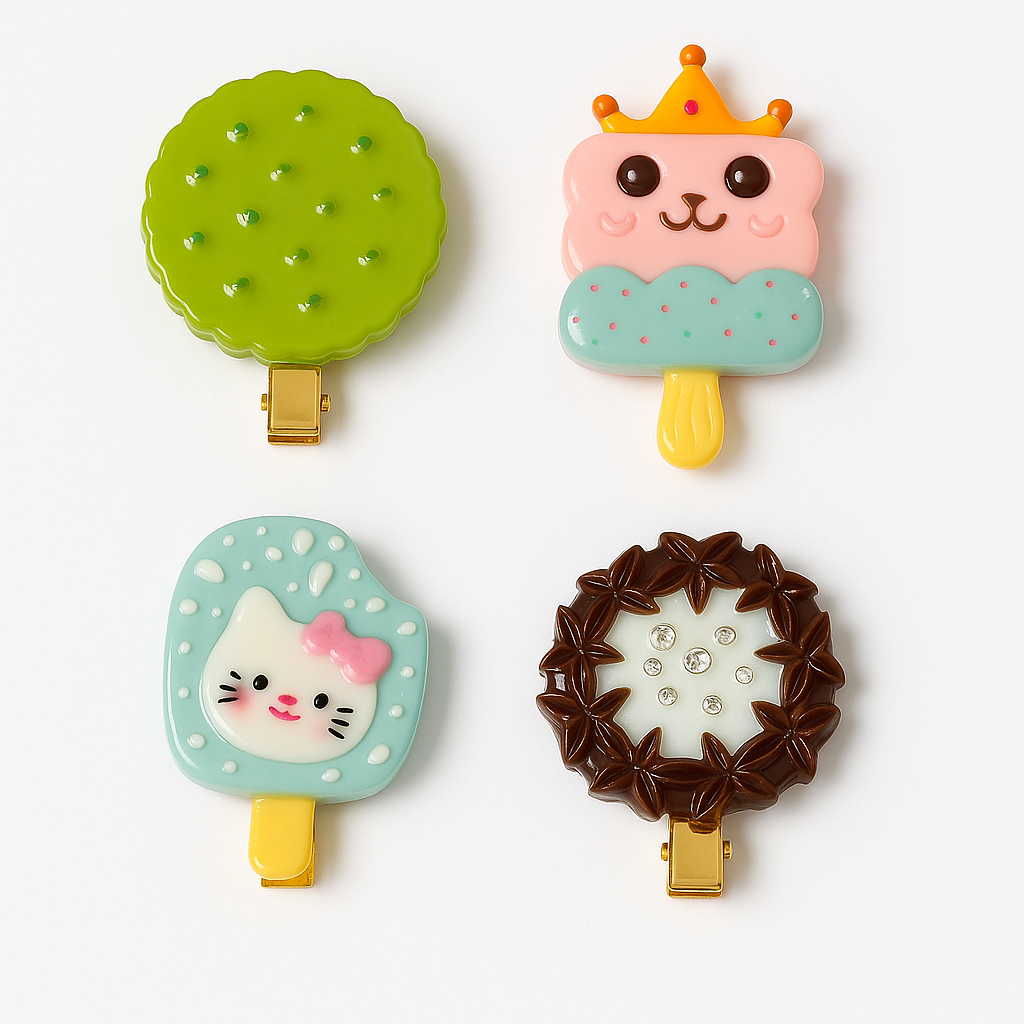 Whumies Set of 4 Cute Hair Clips for Girls – Party Hair Accessory for girls