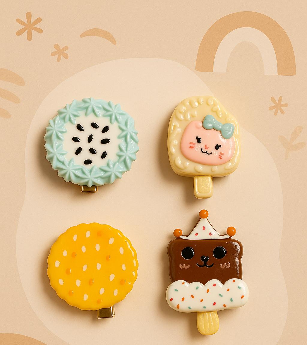 Whumies Set of 4 Cute Hair Clips for Girls – Party Hair Accessory for girls