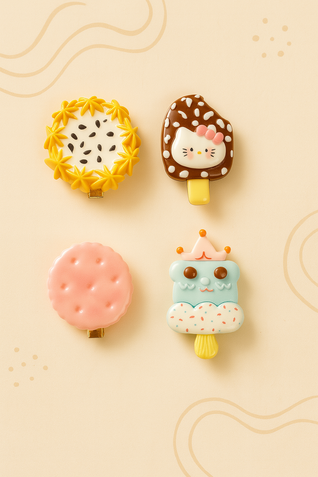 Whumies Set of 4 Cute Hair Clips for Girls – Party Hair Accessory for girls