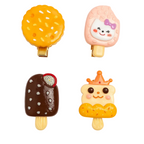 Four colorful ice cream-shaped clips on a white background