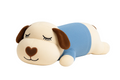Plush dog toy with a blue sweater on a white background