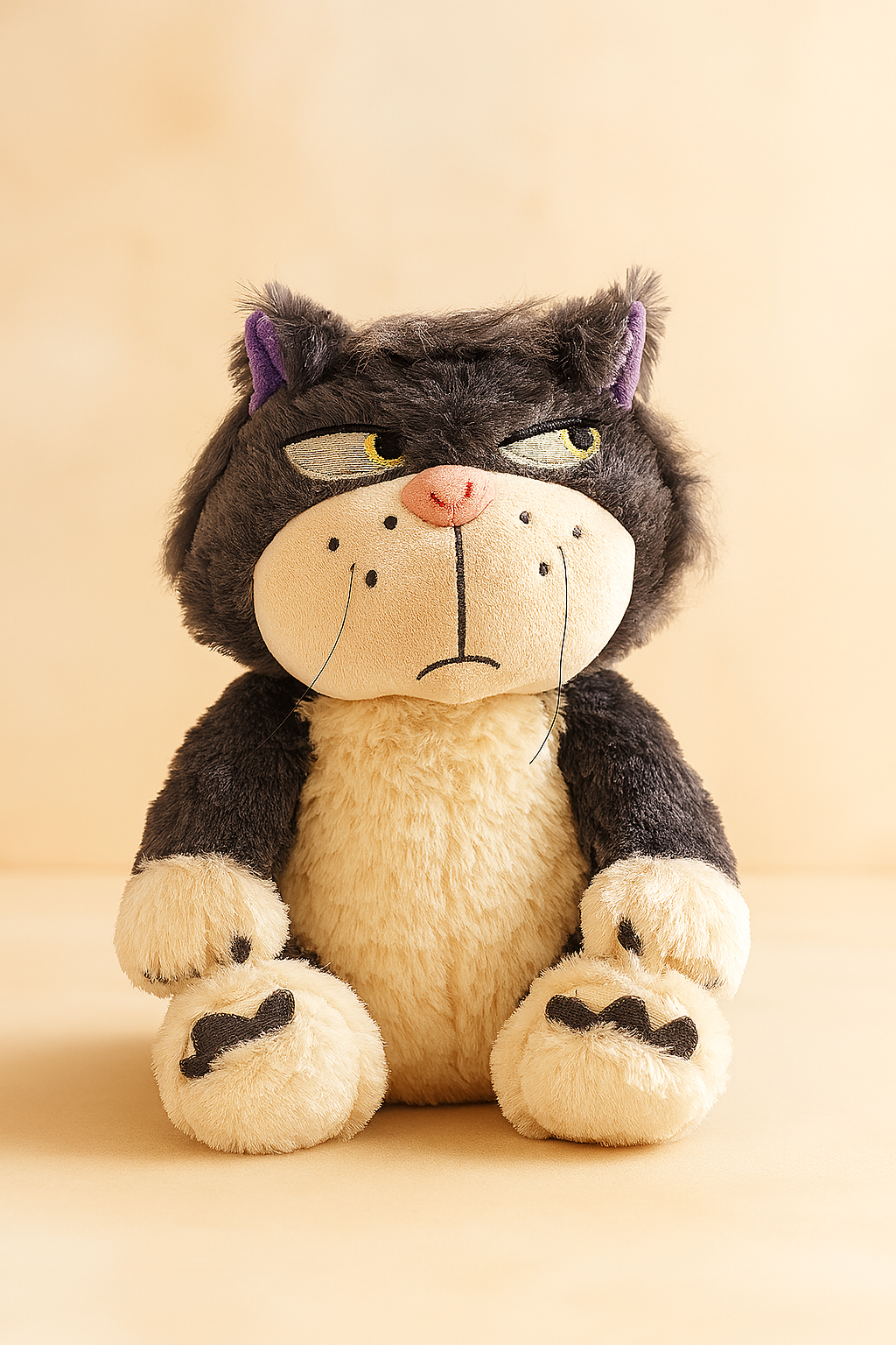Whumies Angry Cat Toy | Funny Grumpy Stuffed Animal for Cat Lovers