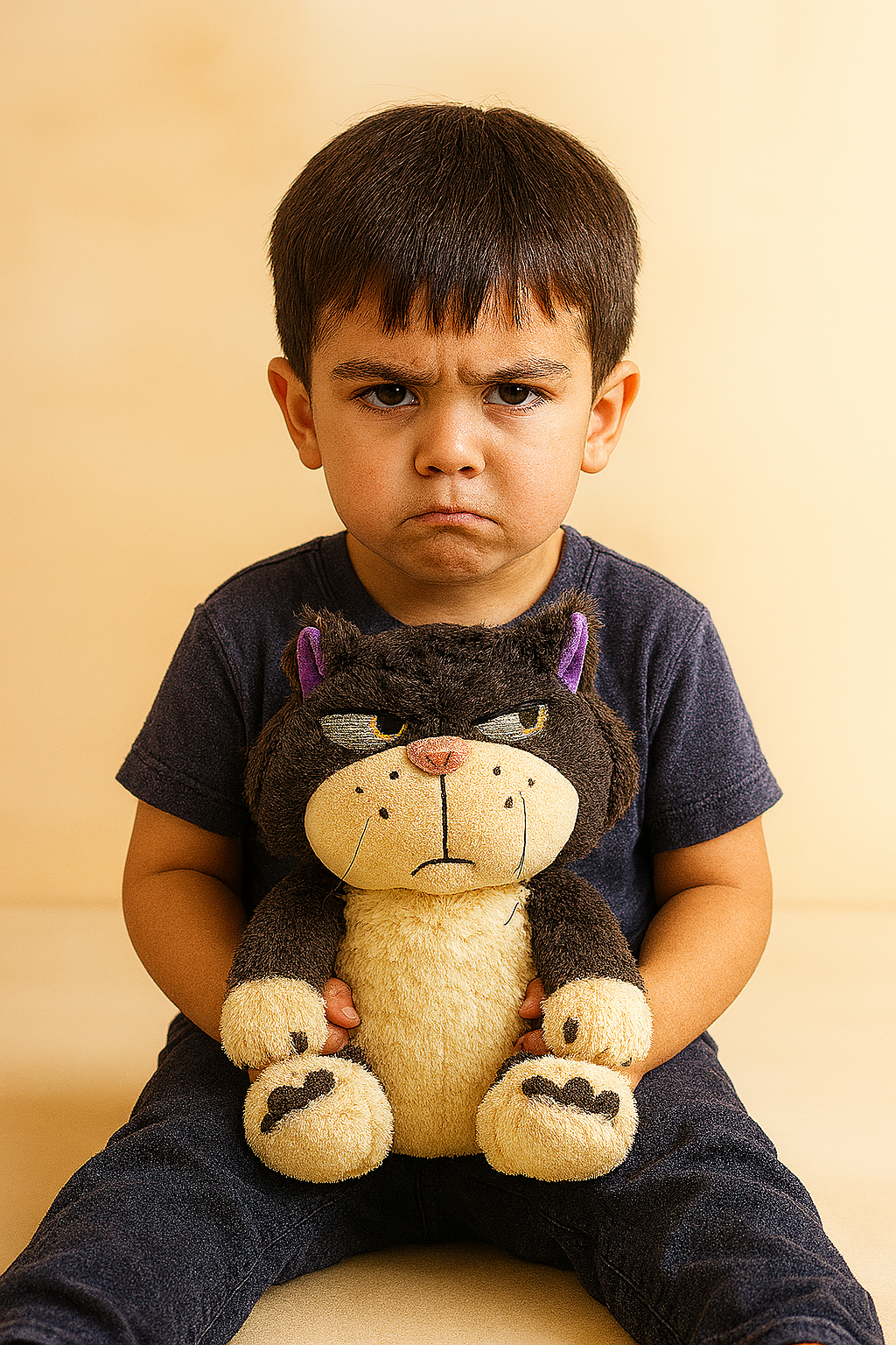 Whumies Angry Cat Toy | Funny Grumpy Stuffed Animal for Cat Lovers