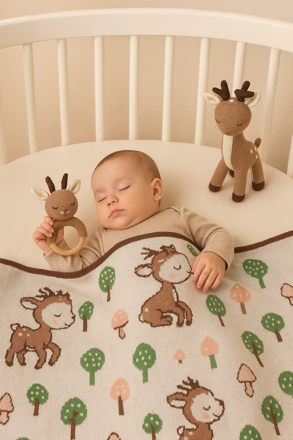 Whumies Knitted Deer Basket Gift Set | Premium Gift Set