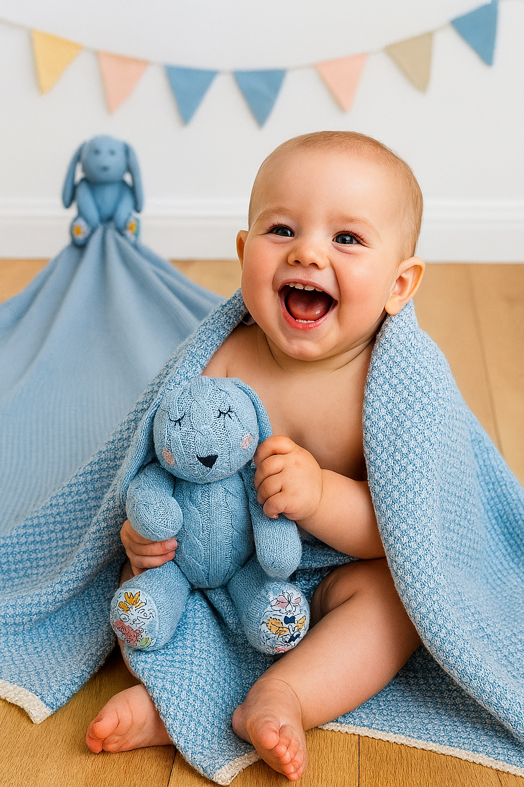 Blue Bunny Blanket Gift Set | Premium Gift Set