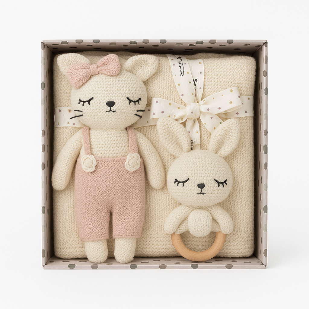 Whumies Knitted Bunny Baby Gift Set
