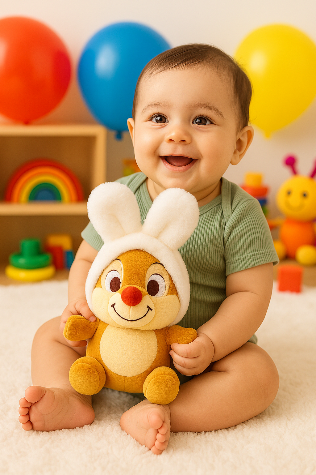 Whumies Bunny Soft Toy with Red Nose and Head Band