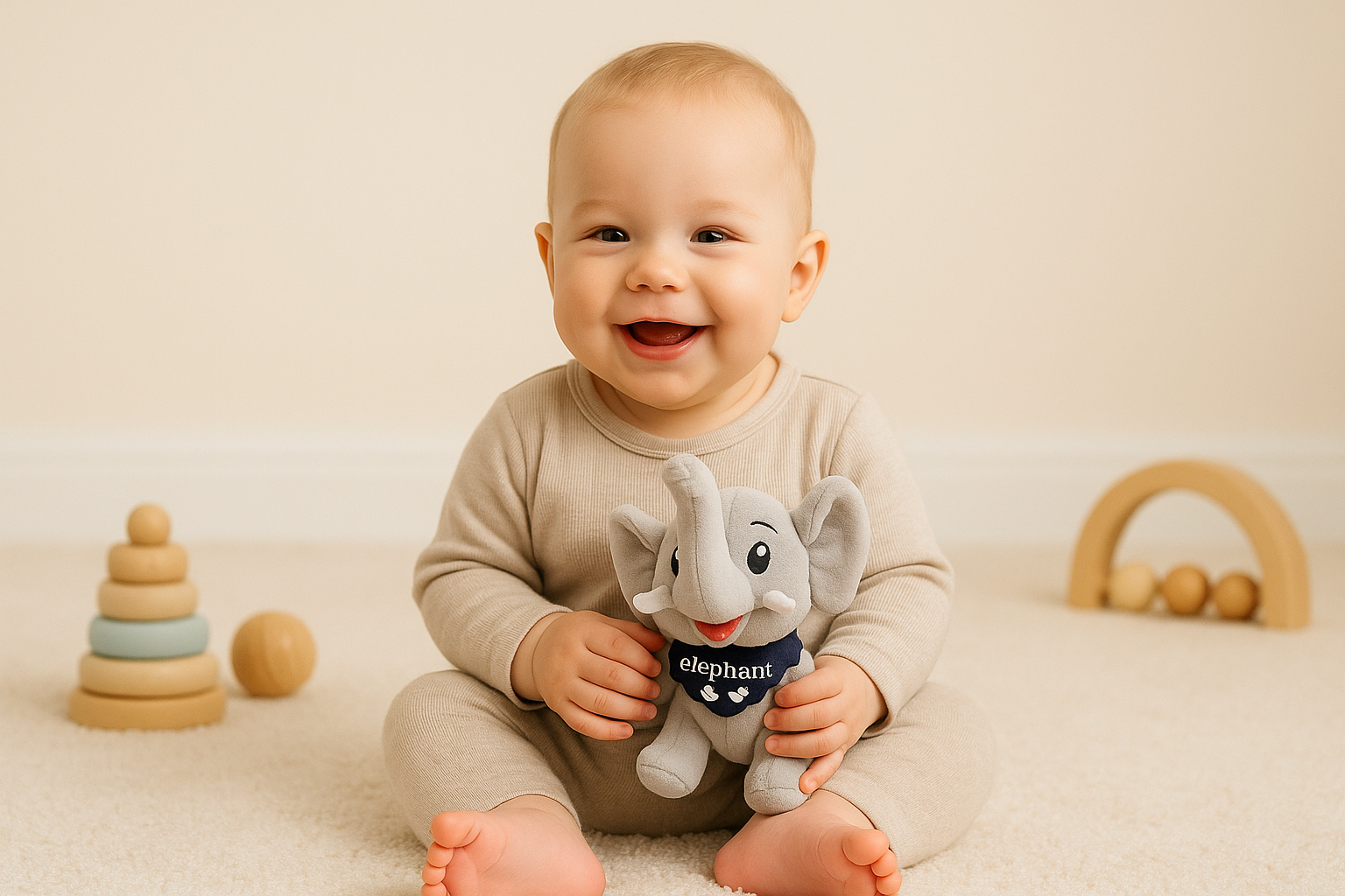 Whumies Sitting Elephant Soft Toy
