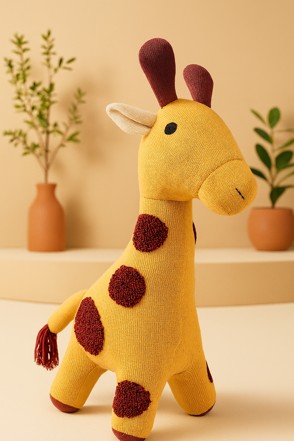 Whumies Knitted Soft Yellow Giraffe