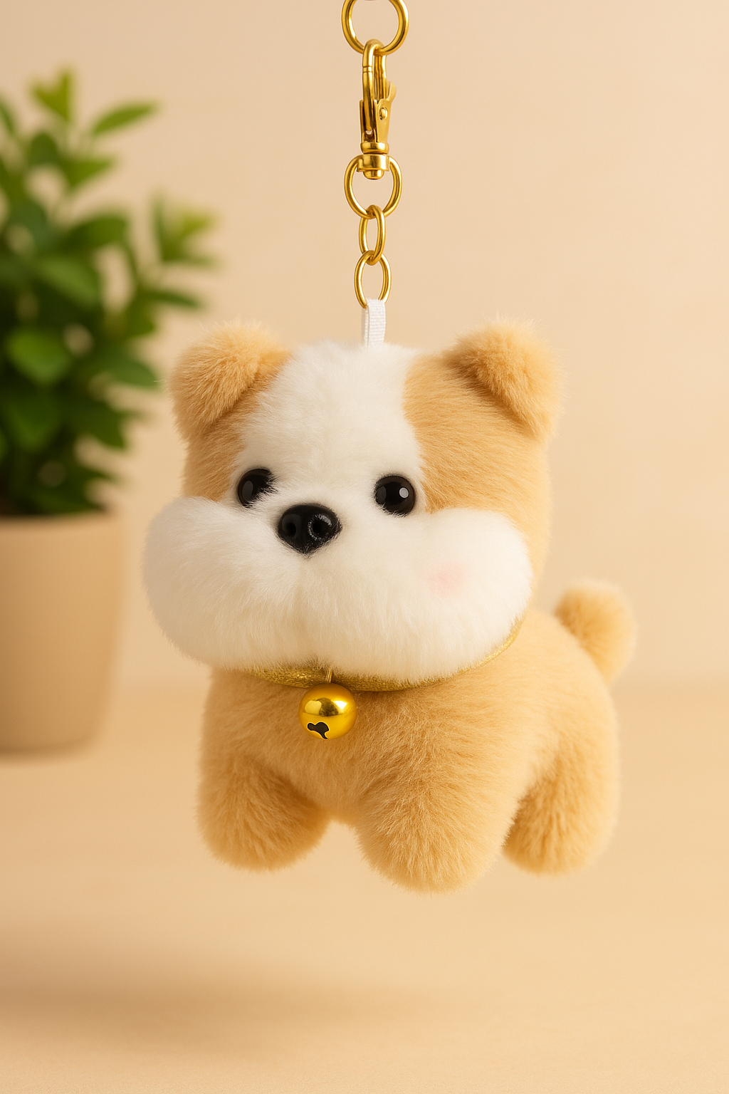 Plush Bulldog Keychain – Cute Soft Toy Bag Charm