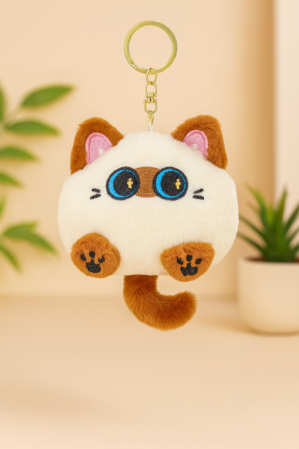 Plush Cat Keychain – Cute & Fluffy Bag Accessory