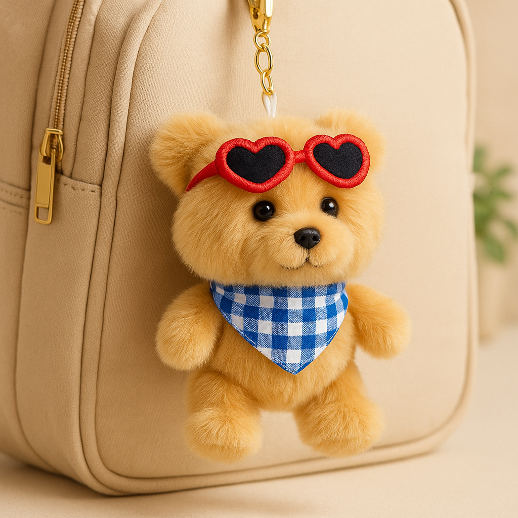 Kawaii Puppy Plush Keychain