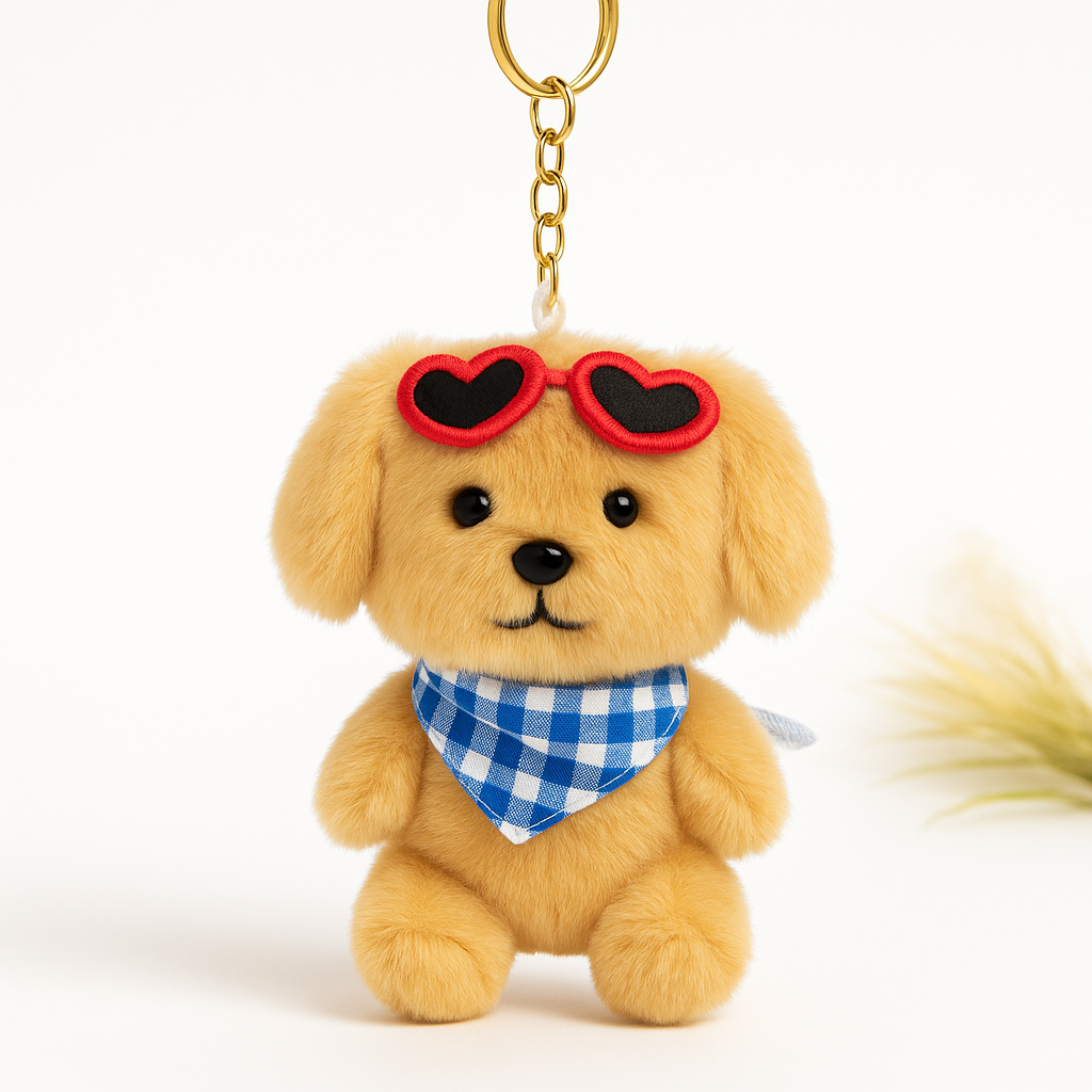 Kawaii Puppy Plush Keychain