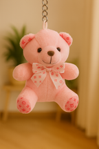 Plush Pink Teddy Keychain