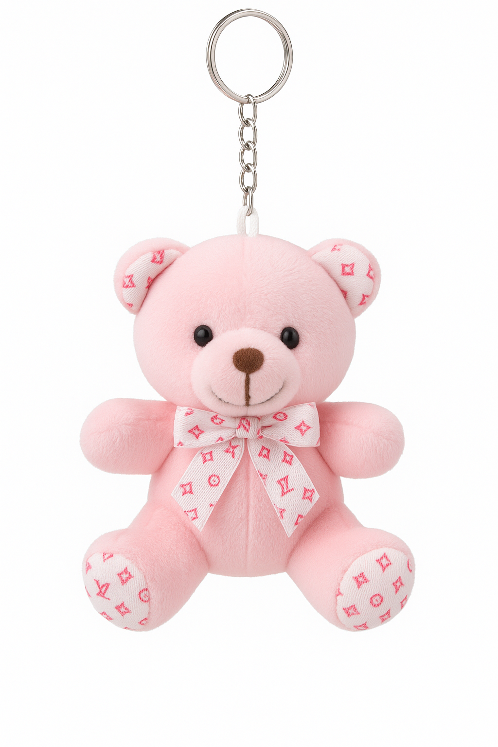 Plush Pink Teddy Keychain