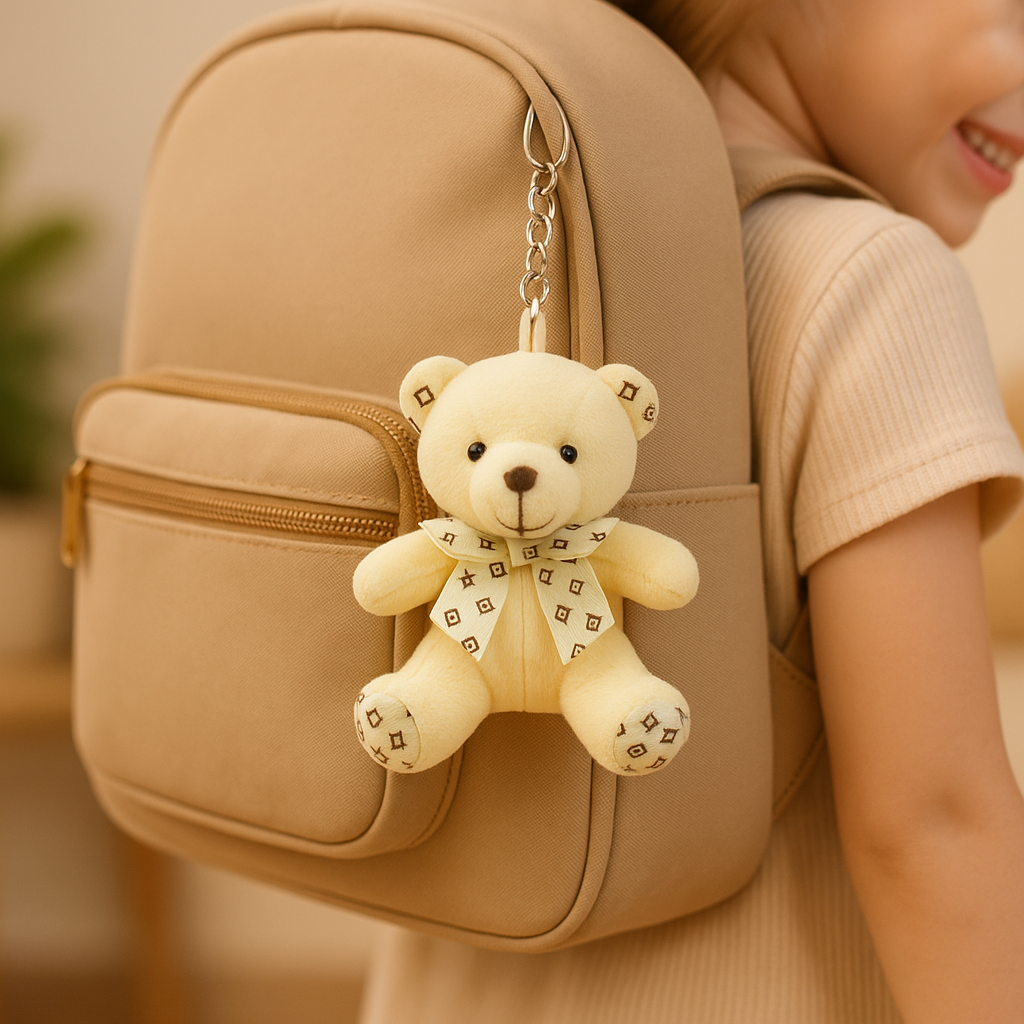 Plush Brown Teddy Keychain