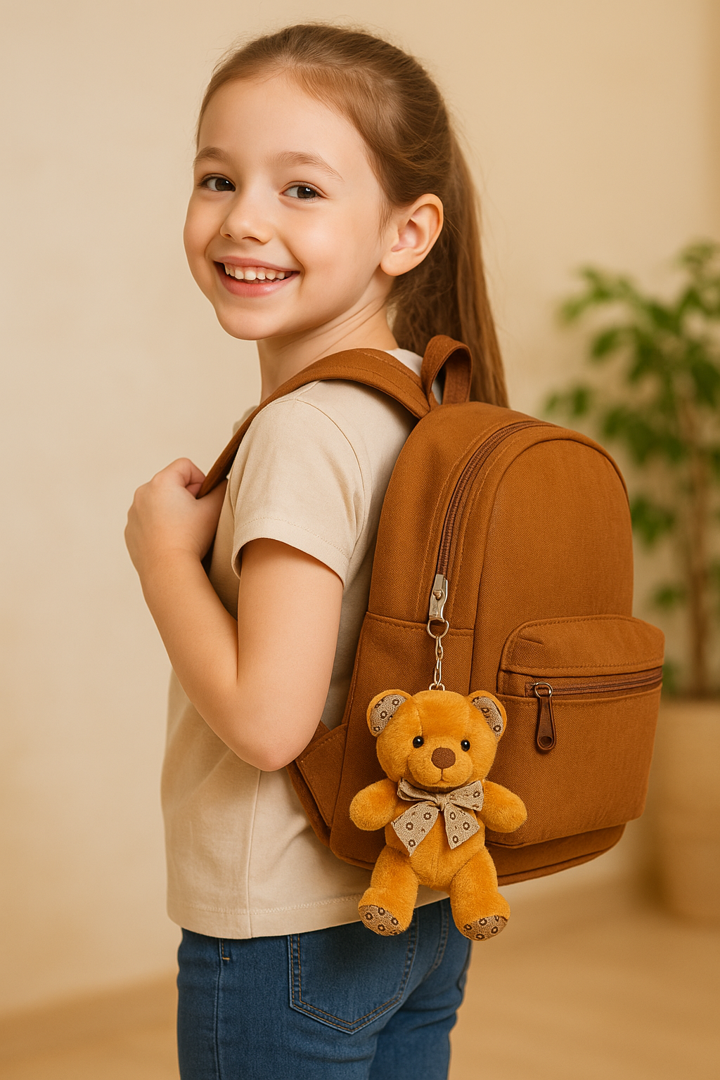 Plush Brown Teddy Keychain