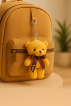 Plush Gold Teddy Keychain