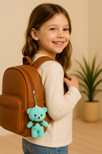Plush Blue Teddy Keychain