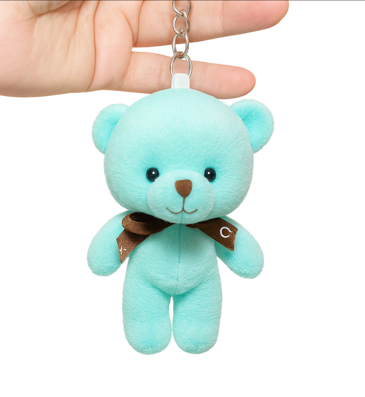 Plush Blue Teddy Keychain