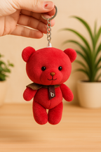 Plush Red Teddy Keychain