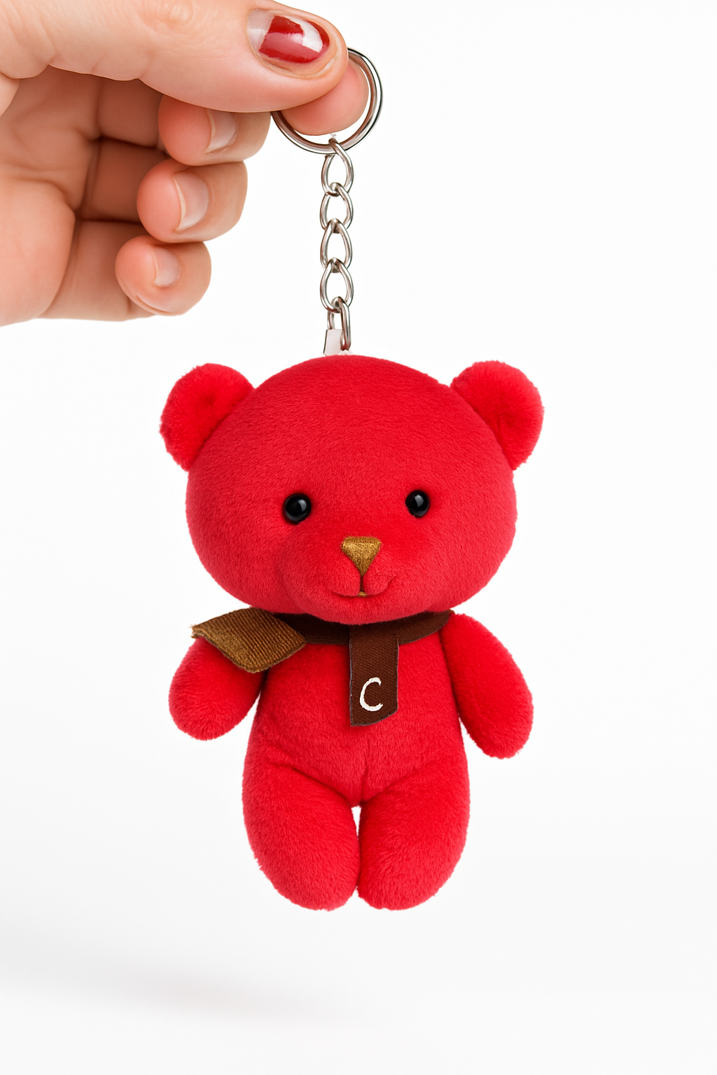 Plush Red Teddy Keychain