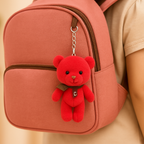 Plush Red Teddy Keychain