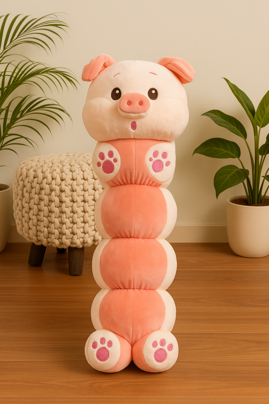 Piggy Paws Plush Hug Pillow