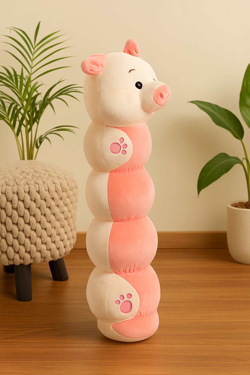 Piggy Paws Plush Hug Pillow
