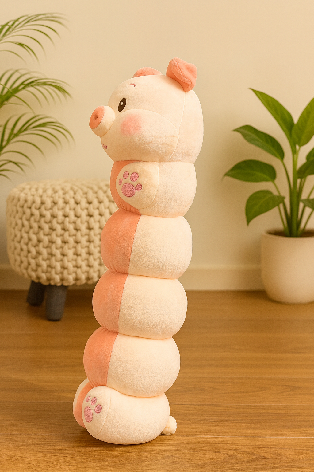 Piggy Paws Plush Hug Pillow