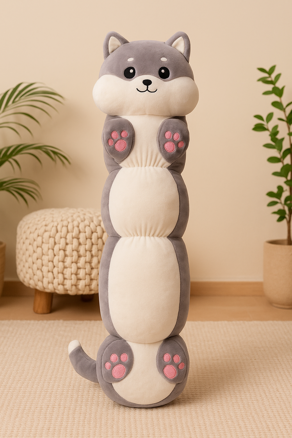 Husky Paws Plush Hug Pillow