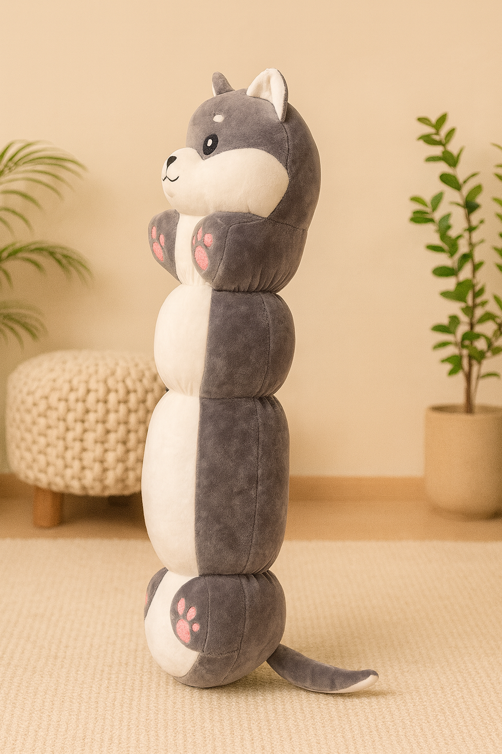 Husky Paws Plush Hug Pillow