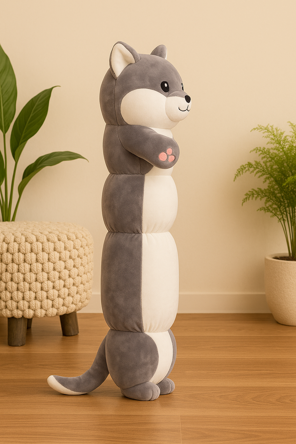 Husky Paws Plush Hug Pillow