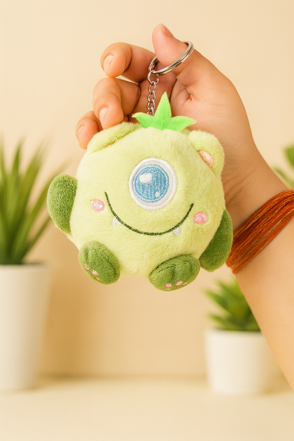 Kawaii Sprout Monster Plush Keychain