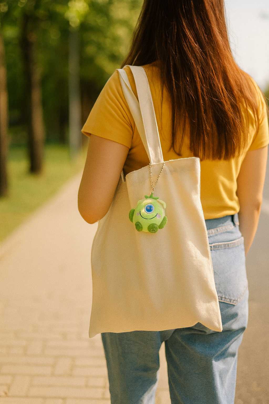 Kawaii Sprout Monster Plush Keychain
