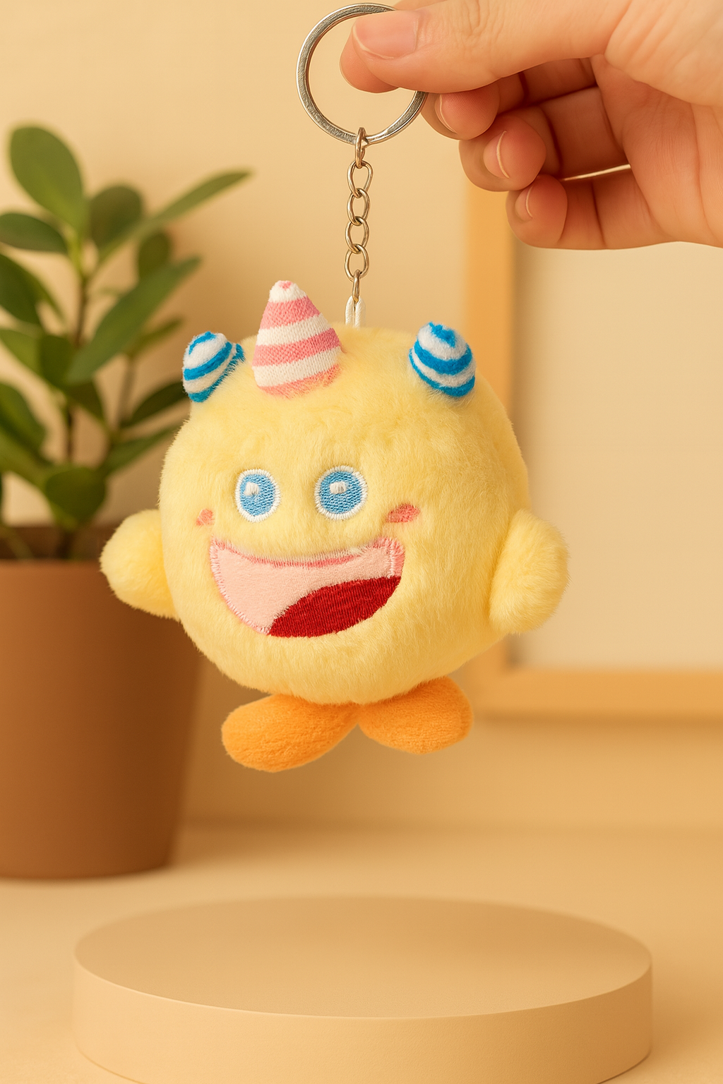 Happy Monster Plush Keychain