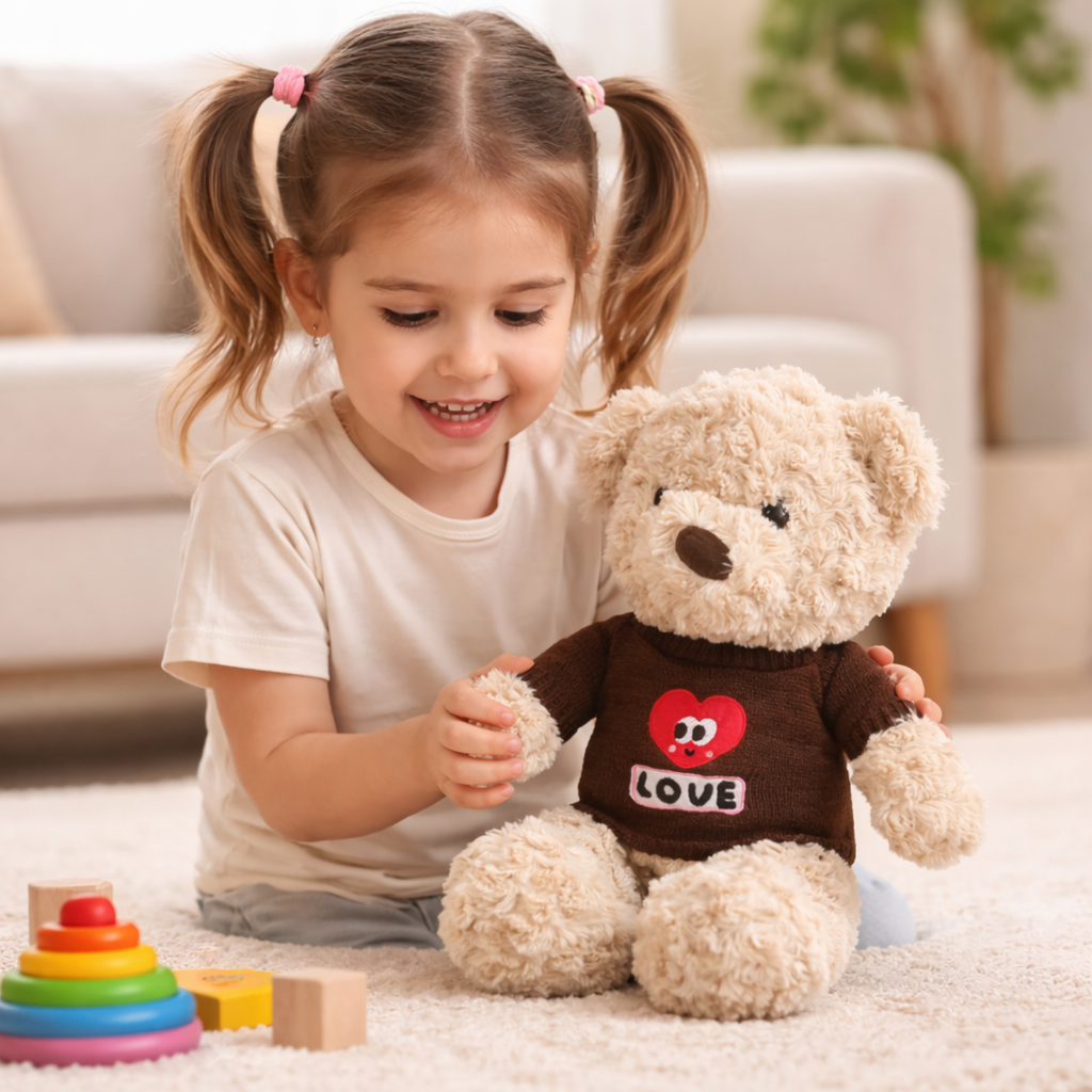 Hugo – The Crochet Love Sweater Bear Plush Soft Toy