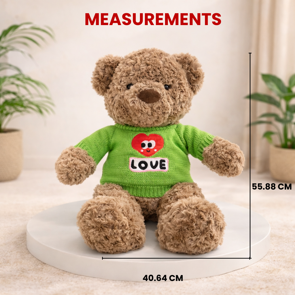 Hugo – The Crochet Love Sweater Bear Plush Soft Toy
