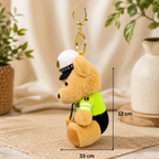 Brown Traffic Teddy Plush Bag Charm with Green Uniform