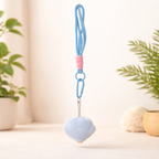 White Plush Paw Bag Charm with Blue Pads & Wrist Strap