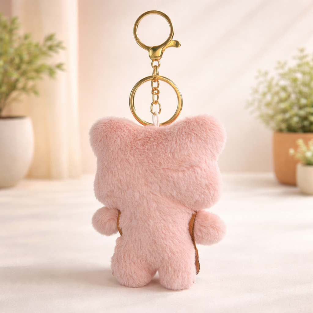 Pink Pig Plush Bag Charm with Red Beret & Outfit