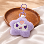 Purple Star Plush Bag Charm with Pom Pom