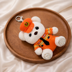 White Emergency Rescue Teddy Plush Bag Charm with Crystal Paw