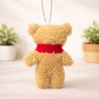 Teddy Plush Bag Charm with Knitted Scarf & Chain