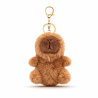 Brown Capybara Plush Bag Charm with Turtle Backpack