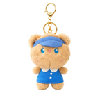 Brown Teddy Plush Bag Charm with Blue Dress & Headband