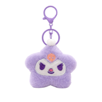 Purple Star Plush Bag Charm with Pom Pom
