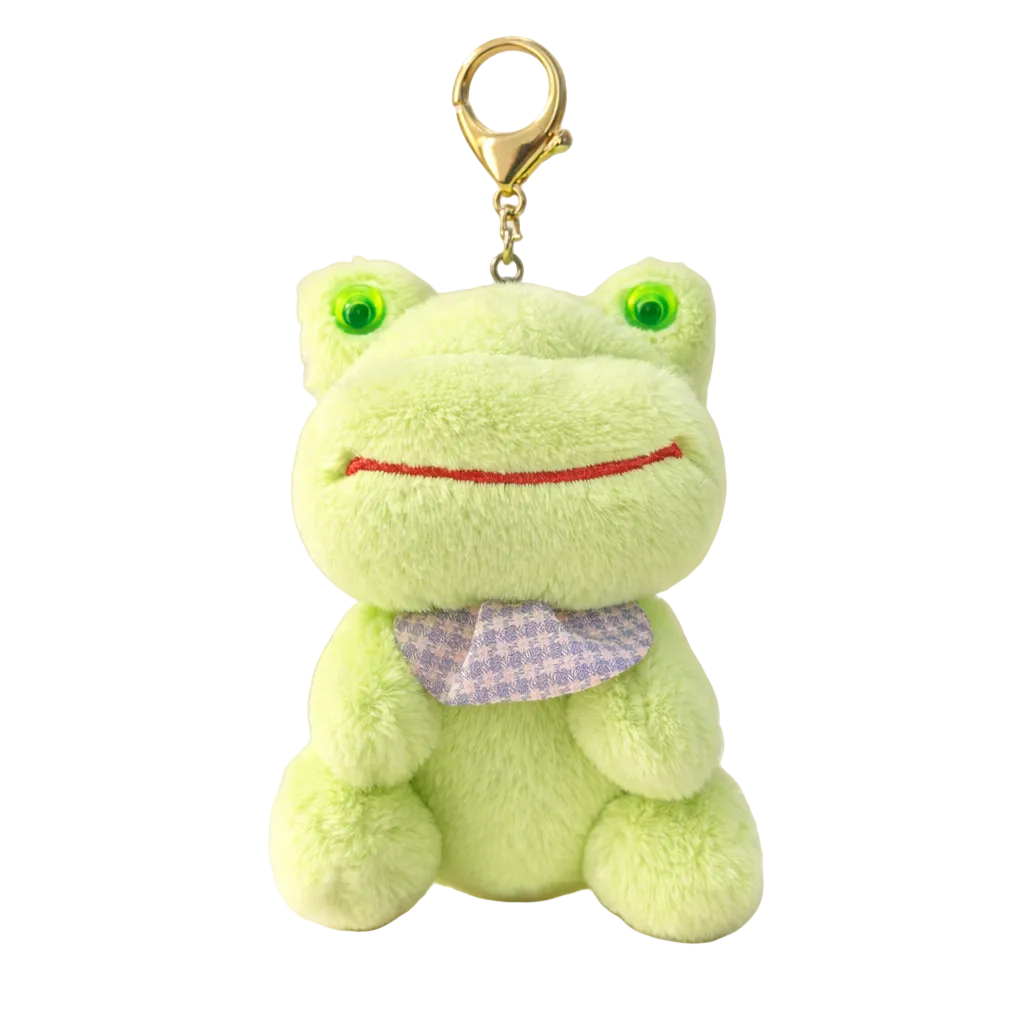 Green Frog Plush Bag Charm with Scarf